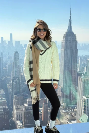 Navy accent sweater